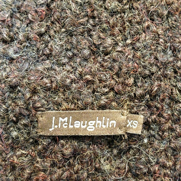 J. McLaughlin Alpaca Wool Blend Boucle Brown Duster Cardigan Sweater Size XS - Picture 10 of 13